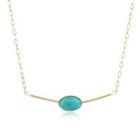 Stainless Steel Jewelry Necklace, 304 Stainless Steel, with turquoise, with 1.97inch extender chain, Vacuum Ion Plating, fashion jewelry & for woman, golden Approx 16.54 Inch 