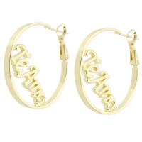Brass Hoop Earring, Round, gold color plated, fashion jewelry & for woman, golden 