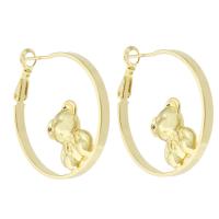 Messing Hoop Ohrringe, rund, goldfarben plattiert, Modeschmuck & für Frau, goldfarben, 33x32x5.5mm, verkauft von Paar