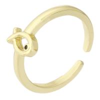 Messing Manschette Fingerring, rund, goldfarben plattiert, Modeschmuck & DIY & Micro pave Zirkonia & für Frau, goldfarben, 8.5mm, Größe:7, verkauft von PC