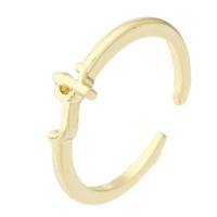 Латунь Манжеты палец кольцо, Круглая, плакирован золотом, ювелирные изделия моды & Женский, Золотой, 5mm, размер:7.5, продается PC