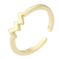 Brass Cuff Finger Ring, Round, gold color plated, fashion jewelry & for woman, golden, 2mm, US Ring 