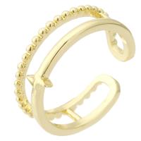 Messing Manschette Fingerring, rund, goldfarben plattiert, Modeschmuck & für Frau, goldfarben, 6mm, Größe:7.5, verkauft von PC