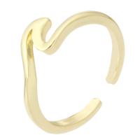 Латунь Манжеты палец кольцо, Круглая, плакирован золотом, ювелирные изделия моды & Женский, Золотой, 2mm, размер:7.5, продается PC