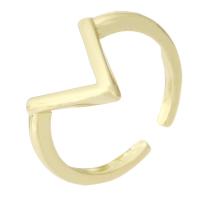 Brass Cuff Finger Ring, Round, gold color plated, fashion jewelry & for woman, golden, 2mm, US Ring 