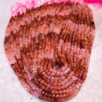 Yunnan roter Achat Perle, Quadrat, poliert, DIY & verschiedene Größen vorhanden & facettierte, rot, Länge:ca. 38 cm, verkauft von Strang