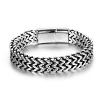 Titanium Steel Bracelet & Bangle, Vacuum Ion Plating, fashion jewelry & for man 11.4mm 