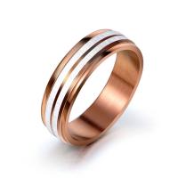 Titanium Steel Finger Ring, Donut, stoving varnish, fashion jewelry & Unisex rose gold color, 6mm 