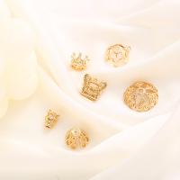 Brass Bead Cap, high quality gold color plated & micro pave cubic zirconia 