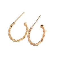 Brass Earring Drop Component, gold color plated, fashion jewelry & for woman 