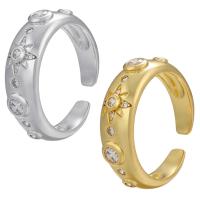 Cubic Zirconia Micro Pave Brass Finger Ring, plated, Adjustable & micro pave cubic zirconia & for woman 22.5mm 