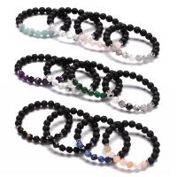 Gemstone Bracelets, with Lava & Unisex & faceted, 8mm Approx 7.28 Inch 