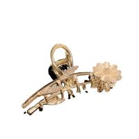 Hair Claw Clips, Zinc Alloy, gold color plated & for woman & with rhinestone, 110mm 