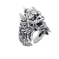 Brass Cuff Finger Ring, Kylin, plated, Adjustable & imitation Thailand Silver & for man, US Ring 