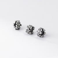 Sterling Silber Spacer Perlen, 925er Sterling Silber, plattiert, DIY & stumpfmatt, Silberfarbe, 8.5x6mm, Bohrung:ca. 3.7mm, verkauft von PC