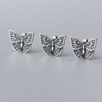 Slide Charm Setting, 925 Sterling Silver, Butterfly, plated, DIY & matte, silver color 