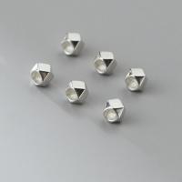 Sterling Silber Spacer Perlen, 925er Sterling Silber, poliert, DIY & facettierte, Silberfarbe, 2.5mm, Bohrung:ca. 1.3mm, verkauft von PC