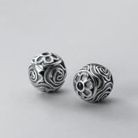 Sterling Silver Beads, 925 Sterling Silver, Round, plated, DIY & matte & frosted 