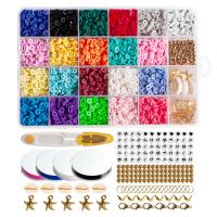 Kit de bricolage bijoux conclusion, argile de polymère, avec Perle en alliage de zinc, DIY, multicolore Vendu par boîte