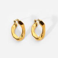 Edelstahl Baumeln Ohrring, 304 Edelstahl, 18K vergoldet, für Frau, 17.86x27.06mm, verkauft von Paar