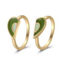 Couple Finger Rings, Zinc Alloy, 2 pieces & fashion jewelry & Unisex & enamel, golden 