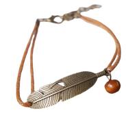 Brass Bracelets, with leather cord, fashion jewelry & Unisex Approx 6.69 Inch 