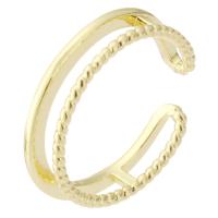 Латунь Манжеты палец кольцо, Круглая, плакирован золотом, ювелирные изделия моды & Женский, Золотой, 4.5mm, размер:7.5, продается PC