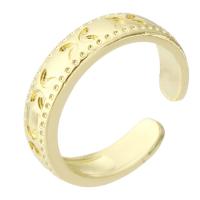Латунь Манжеты палец кольцо, Круглая, плакирован золотом, ювелирные изделия моды & Женский, Золотой, 5mm, размер:7, продается PC