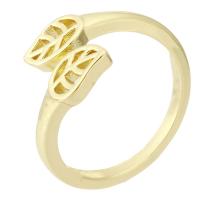 Латунь Манжеты палец кольцо, Круглая, плакирован золотом, ювелирные изделия моды & Женский, Золотой, 2mm, размер:7.5, продается PC