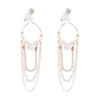 Resin Zinc Alloy Earring, with Resin & Acrylic, fashion jewelry & for woman, multi-colored 