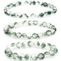 Green Phantom Quartz Bracelet, Round, fashion jewelry & Unisex green Approx 19 cm 