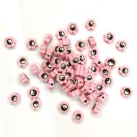 Flower Polymer Clay Beads, ying yang & DIY, pink, 10mm, Approx 