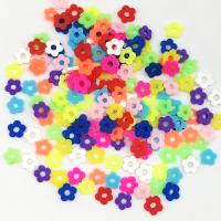 Granos de arcilla de polímero flor, Arcilla polimero, Bricolaje, color mixto, 10mm, aproximado 50T/Bolsa, Vendido por Bolsa