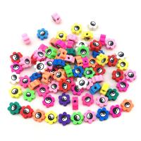 Flower Polymer Clay Beads, ying yang & DIY, mixed colors, 10mm, Approx 