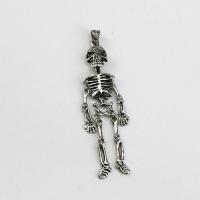Zinc Alloy Skull Pendants, Skeleton, silver color plated, DIY, silver color 