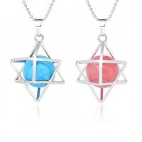 Gemstone Necklaces, Zinc Alloy, with Gemstone, platinum color plated & Unisex Approx 17.72 Inch 