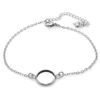 Stainless Steel Bracelet & Bangle Setting, 304 Stainless Steel, with 1.97inch extender chain, fashion jewelry & for woman, original color Approx 6.5-7.09 Inch 