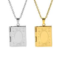 Fashion Locket Necklace, 304 Stainless Steel, Vacuum Ion Plating, with photo locket & Unisex Approx 19.69 Inch 