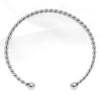 Stainless Steel Cuff Bangle, 304 Stainless Steel, Unisex & machine polishing, original color, 3mm, Inner Approx 60mm 