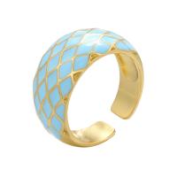 Латунь Манжеты палец кольцо, плакирован золотом, Регулируемый & Женский & эмаль, Много цветов для выбора, 22mm, продается PC