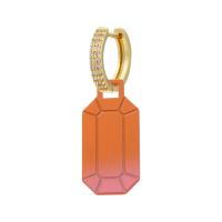 Huggie Hoop Drop Earring, laiton, Placage de couleur d'or, pavé de micro zircon & pour femme, plus de couleurs à choisir Vendu par paire