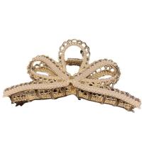 Hair Claw Clips, Zinc Alloy, with Plastic Pearl, gold color plated, Korean style & for woman & with rhinestone 