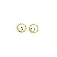 Zinc Alloy Rhinestone Stud Earring, gold color plated & for woman & with rhinestone & hollow 