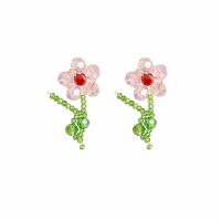 Crystal Jewelry Earring, with Zinc Alloy, Flower, fashion jewelry & for woman 