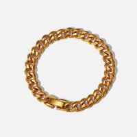Stainless Steel Chain Bracelets, 304 Stainless Steel, 18K gold plated, for woman Approx 7.08 Inch 