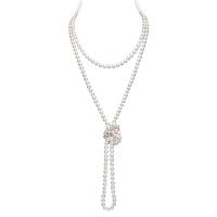 Freshwater Pearl Sweater Chain Necklace  & for woman, beige 