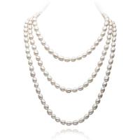 Пресноводные перлы ожерелье цепи свитера, Пресноводные жемчуги, различной длины для выбора & Женский, бежевый, продается PC