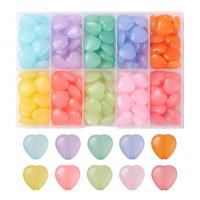 Acrylic Jewelry Beads, with Plastic Box, Heart, DIY, mixed colors 