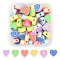 Polymer Clay Jewelry Beads, with Plastic Box, Heart, DIY, mixed colors 