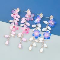 Resin Zinc Alloy Earring, with ABS Plastic Pearl & Resin, fashion jewelry & for woman & with rhinestone 